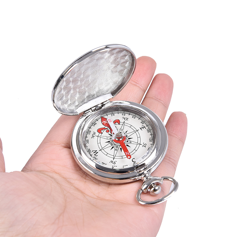 Portable Hiking Navigation Compass Keychain with Watch Flip Feature Compact & Reliable for Outdoor Adventures