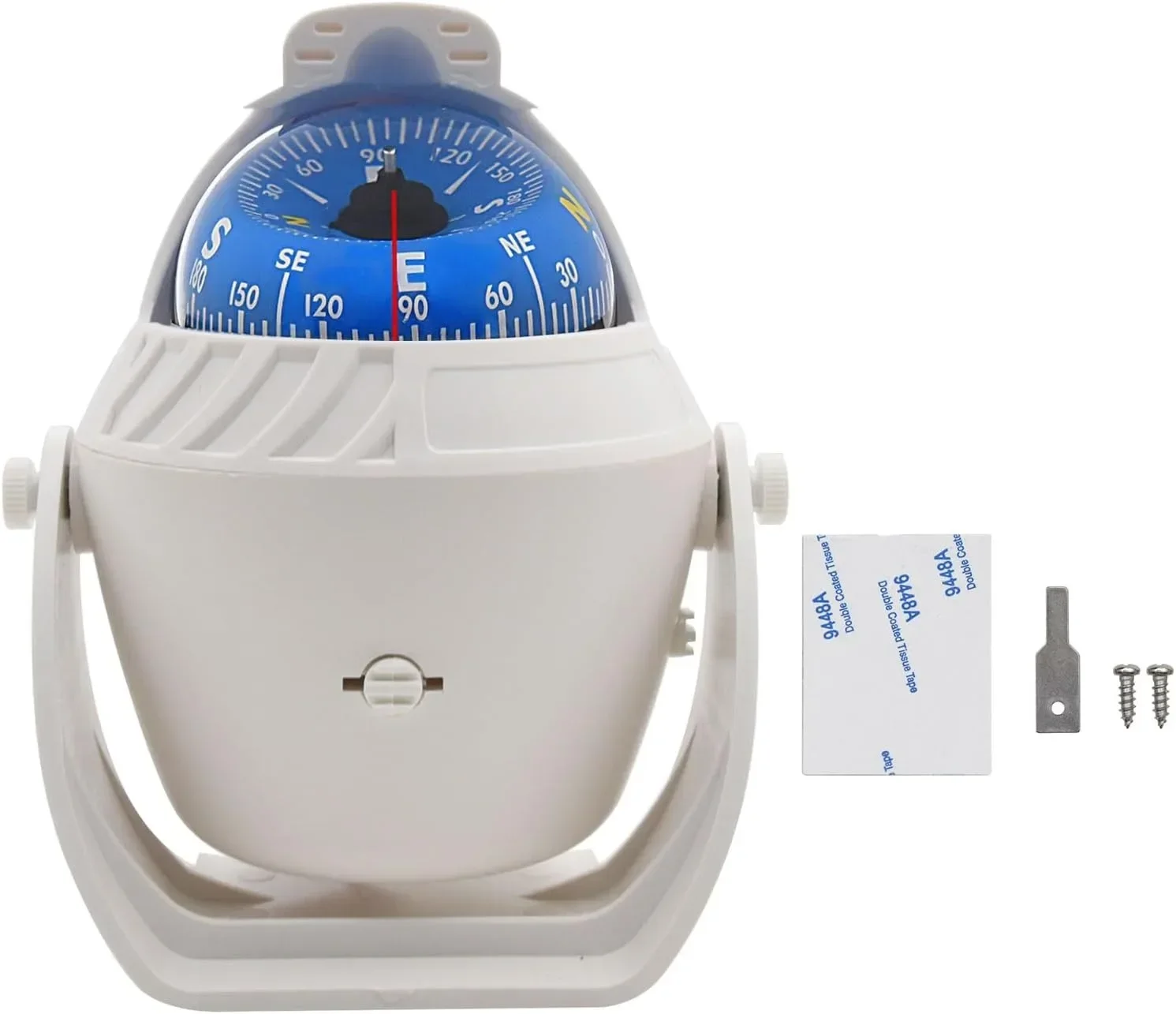Boat Compass Dash Mount Pivoting Marine Compass with Light for Car Dashboard