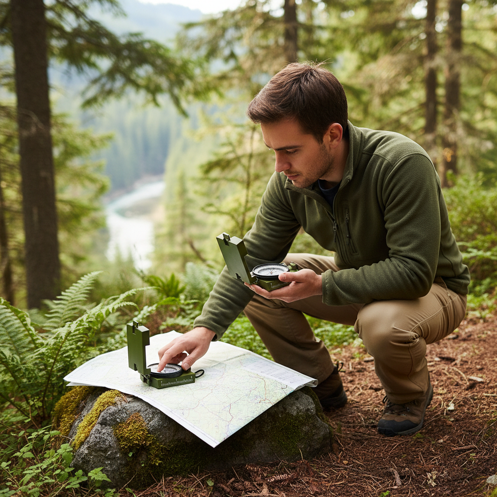 Tactical Survival Compass with Luminous Metal Sight Professional Outdoor Hiking & Climbing Tool