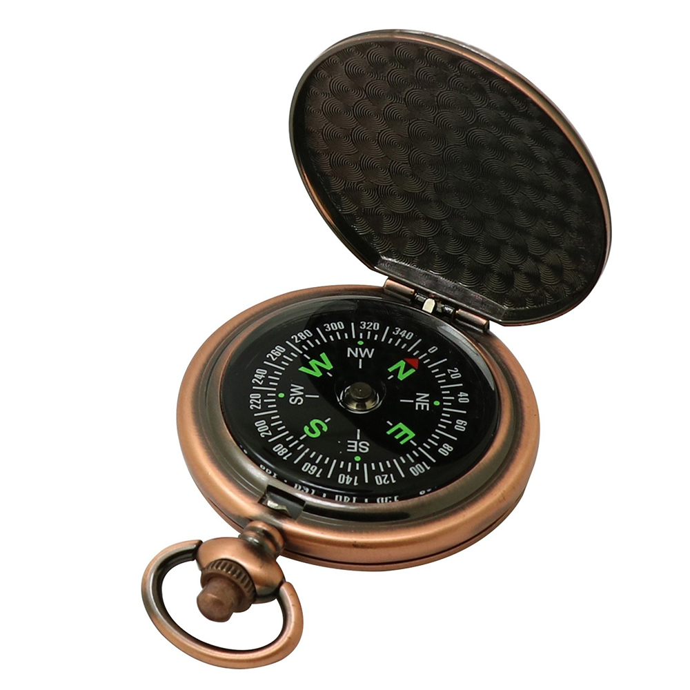 Vintage Flip Pocket Watch Compass  Retro Zinc Alloy Classic Navigation Compass for Outdoor Hike & Survival Gift Collect