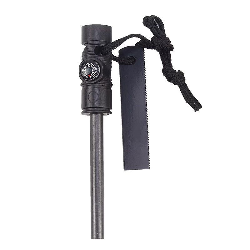 Magnesium Fire Starter Survival Kit with Whistle Compact Flint Fire Starter for Outdoor Emergency EDC
