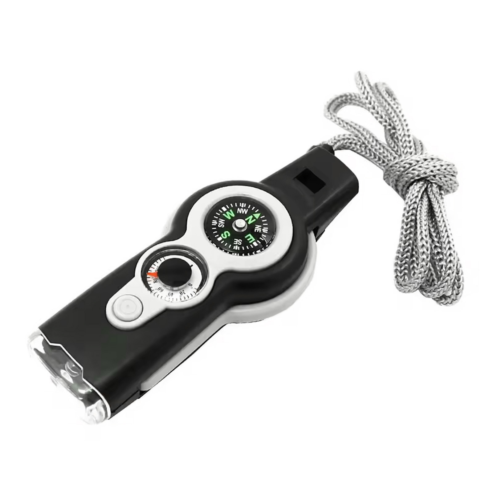 Survival Whistle with LED Light, Compass and Thermometer, Emergency Whistle for Hiking Camping Safety Gear
