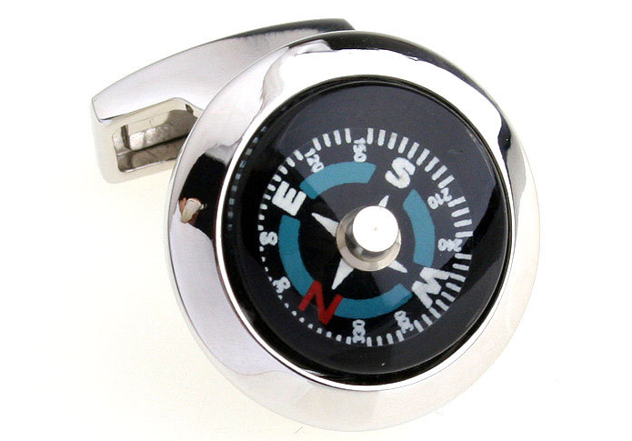 Men Compass Cufflinks Vintage Copper Navigation Design Formal Shirt Accessories