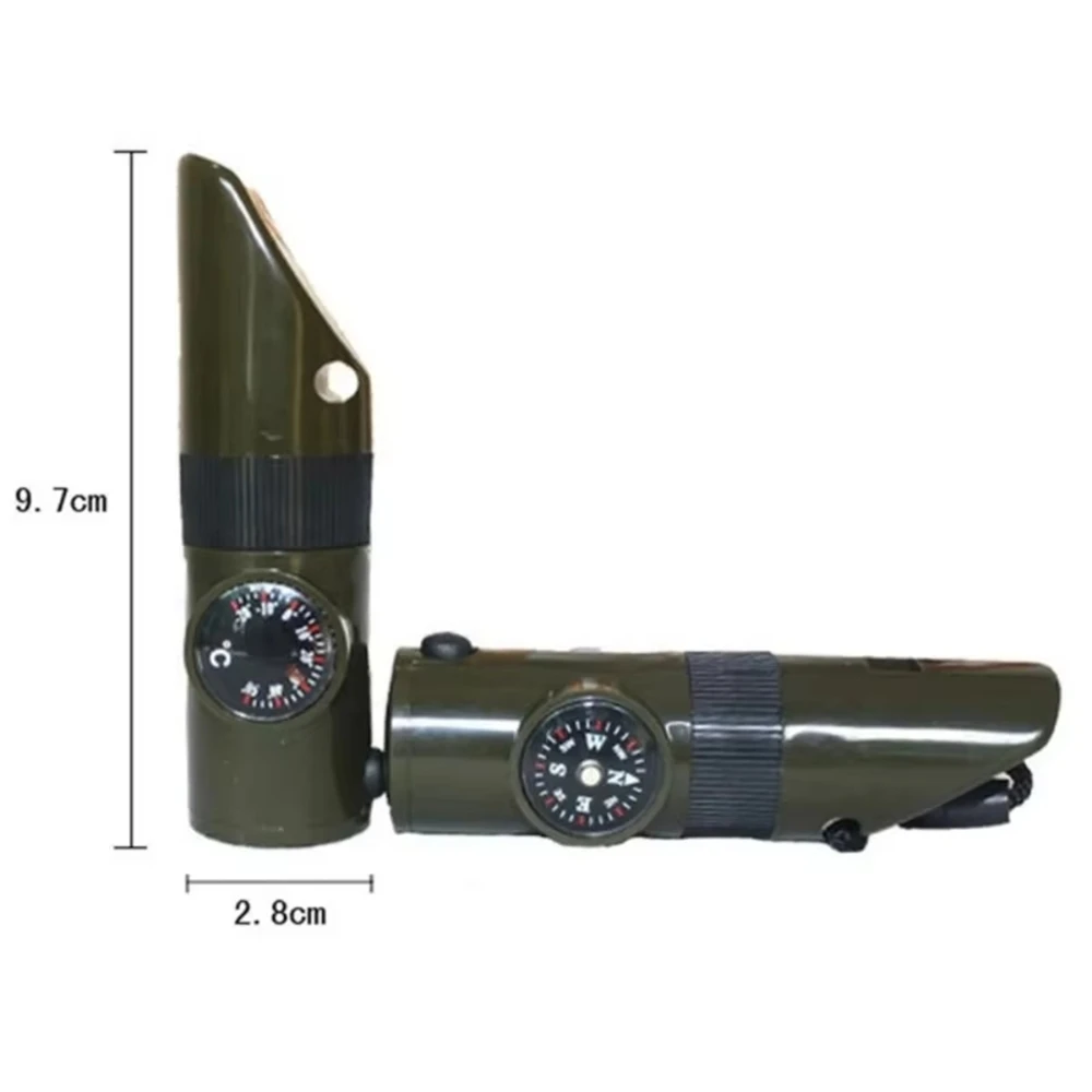 Survival Whistle with Compass LED Light Emergency Outdoor Safety Tool