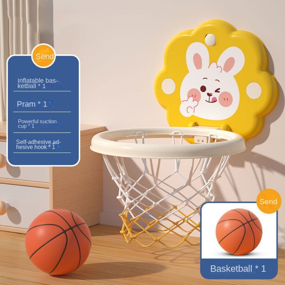 Cartoon Mini Basketball Hoop Set, Over The Door Indoor Basketball Game for Kids and Teens