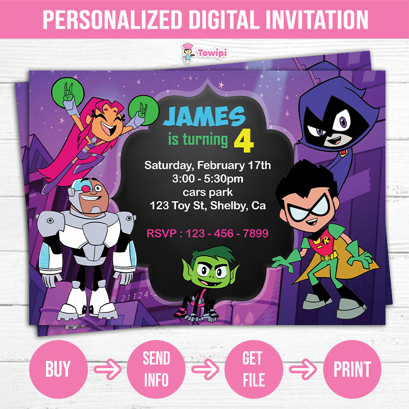 Teen Titans printable birthday invitation - Teen Titans Pers - Inspire ...