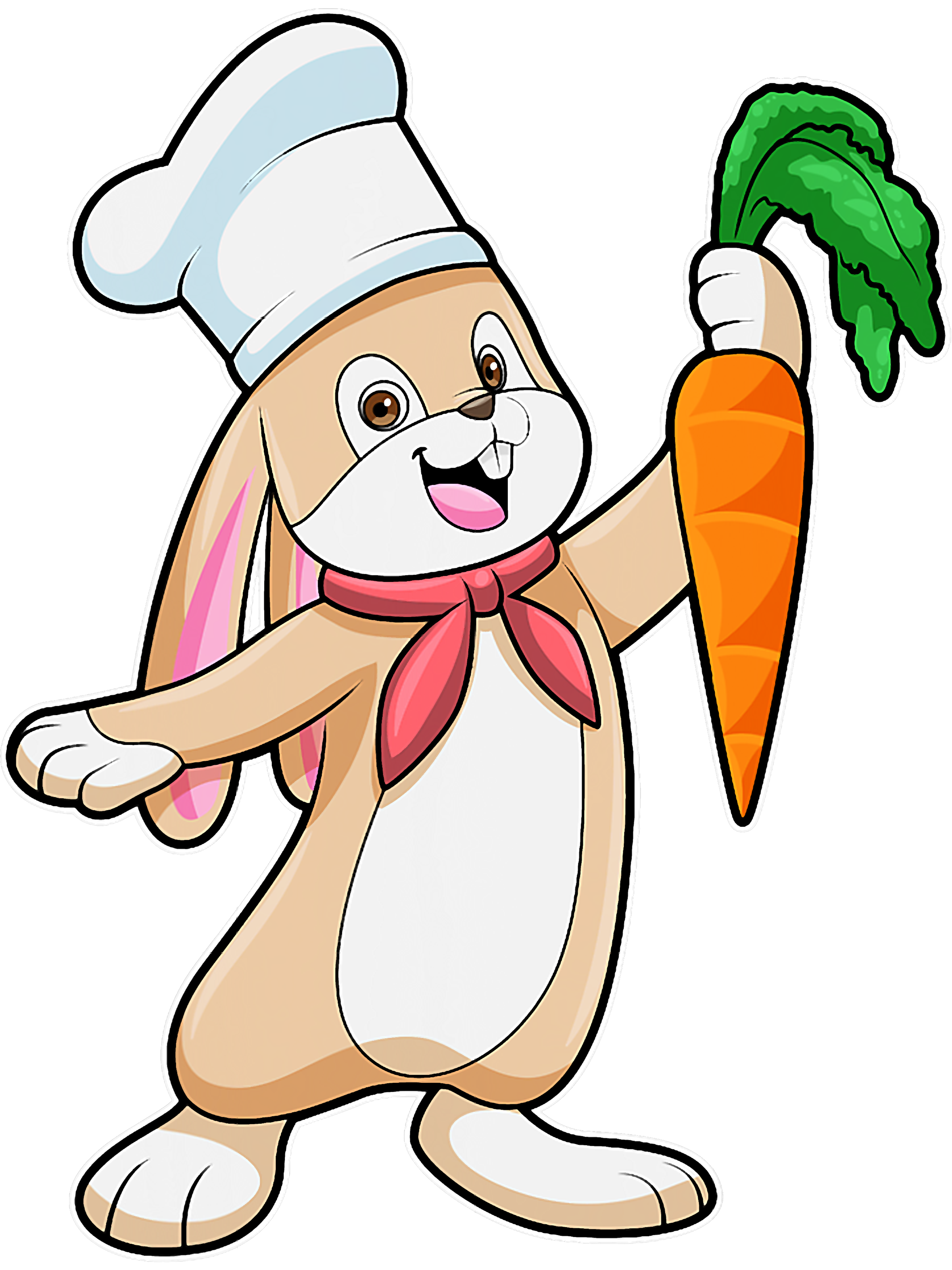 Rabbits Cook Chef hat Carrot | Inspire Uplift