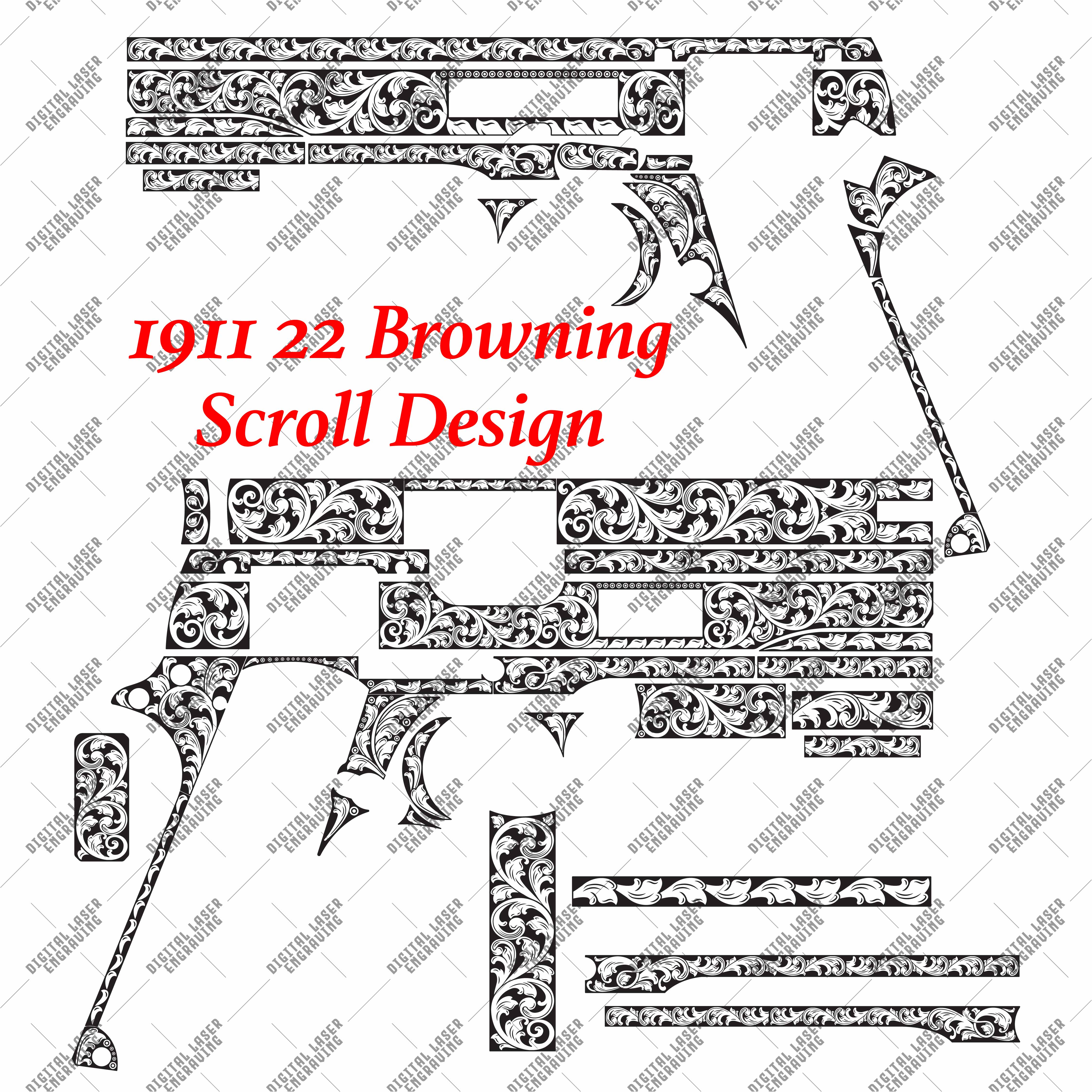 Engraving Scroll Design Browning 1911 22 Firearms Laser Engr | Inspire ...