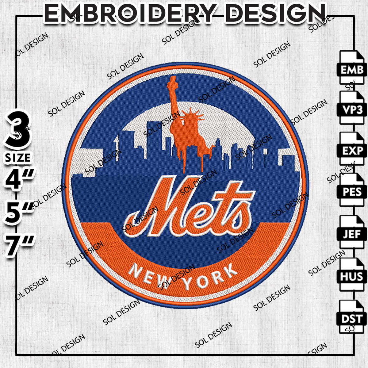 MLB New York Mets Embroidery Design, MLB Logo Embroidery, ML | Inspire ...