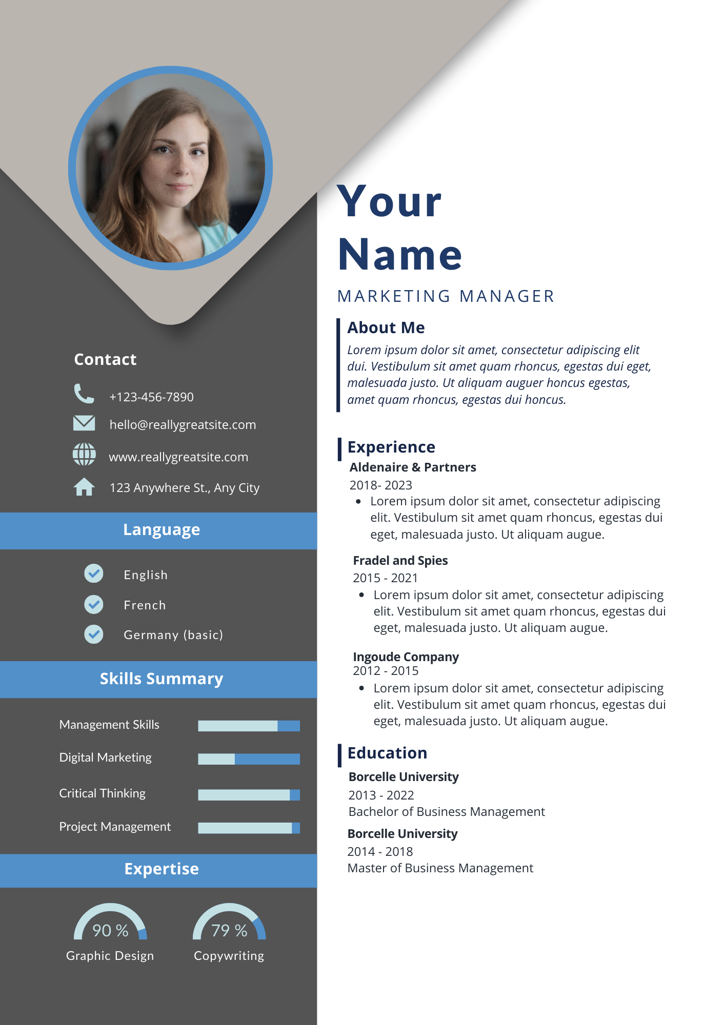 Canva Resume Template Modern CV Resume Resume Templat Inspire