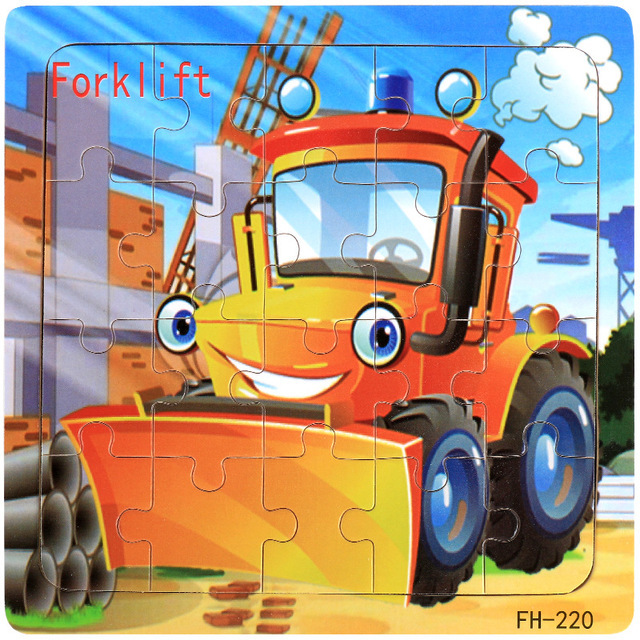 Wooden Puzzle for Babies, Cartoon Animal & Vehicle 3D Jigsaw, Montessori Educational Toys for Toddlers