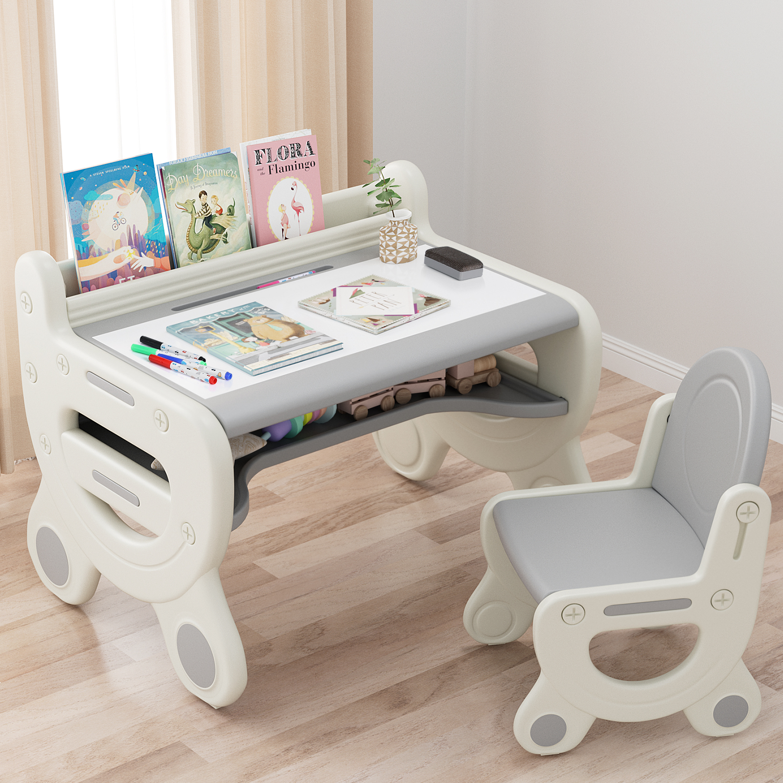 Kids Drawing Table & Chairs with Pens & Eraser | Inspire Uplift