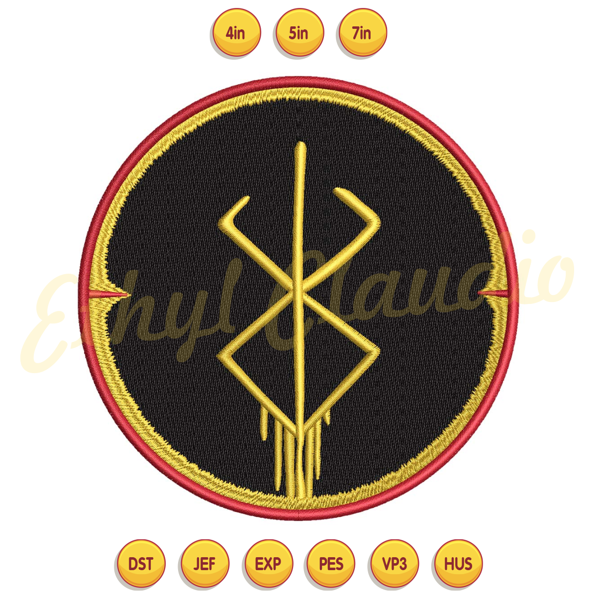 Berserker Norse Rune Logo Embroidery Design ,Anime Embroider | Inspire ...
