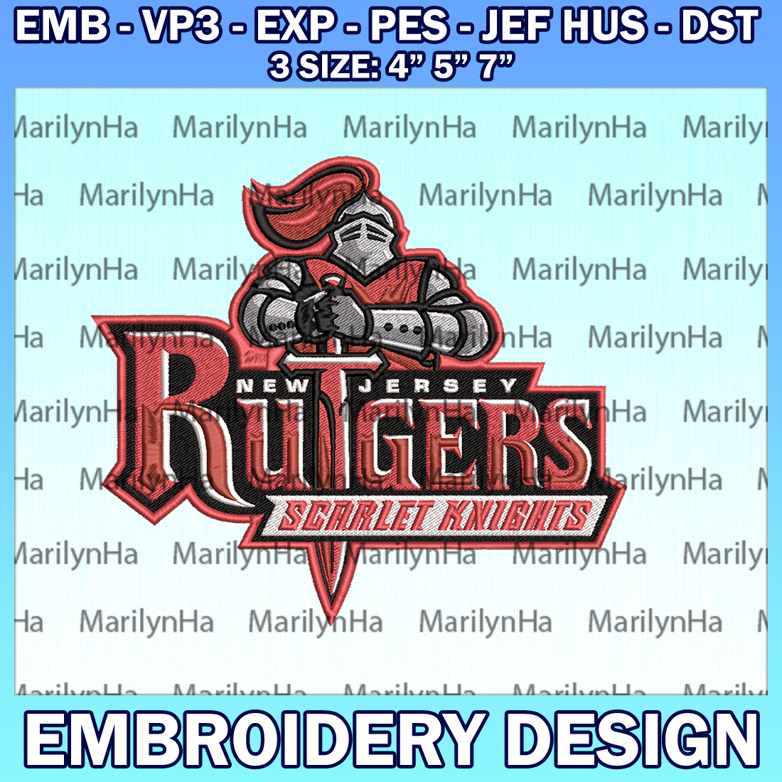 NCAA Rutgers Scarlet Knights Logo Embroidery Design, NCAA Lo | Inspire ...