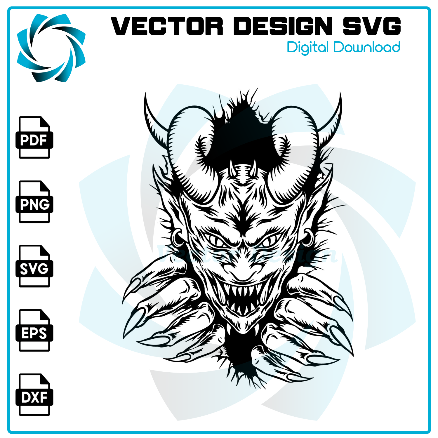 Demonic Svg Pattern Demon In The Wall SVG, Scary Demon SVG, Demon SVG, Demon Cli - Inspire ...