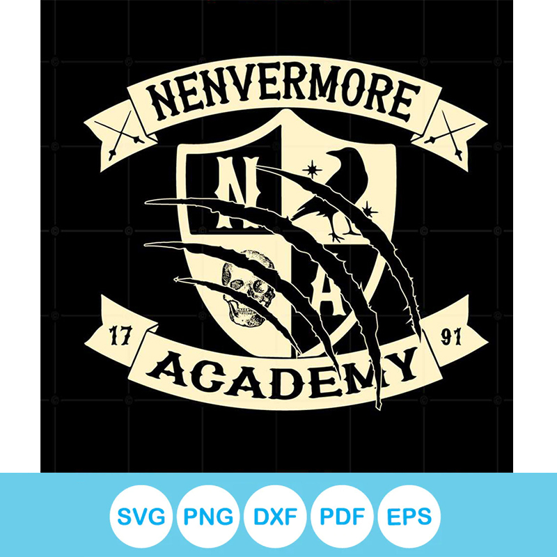 Wednesday Nevermore Academy Slashed Svg Cutting Files | Inspire Uplift