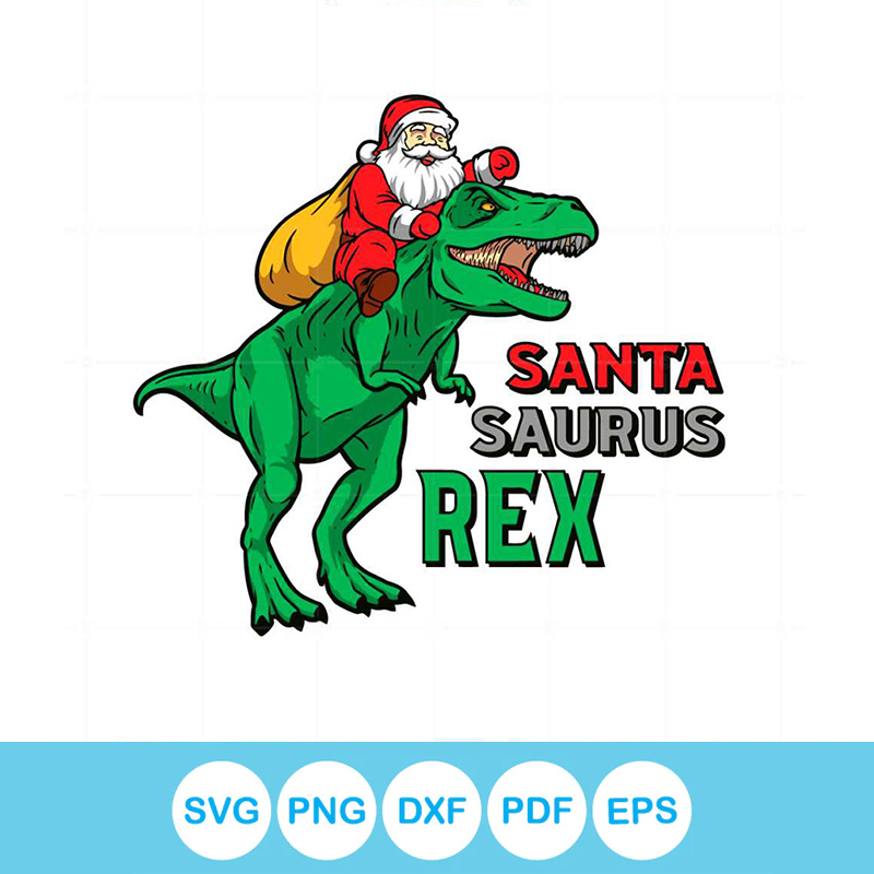 Santa Dinosaur Sleigh Ride Svg For Cricut Sublimation Files | Inspire ...