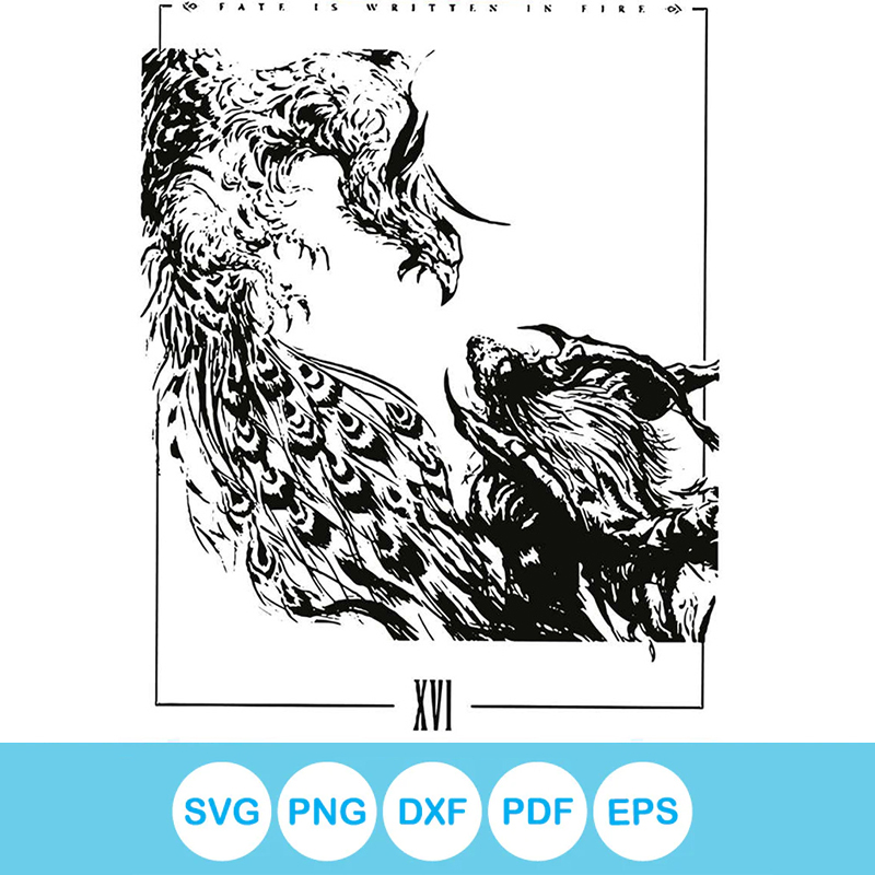 Vintage FF16 Fate Is Written In Fire SVG Design File | Inspire Uplift