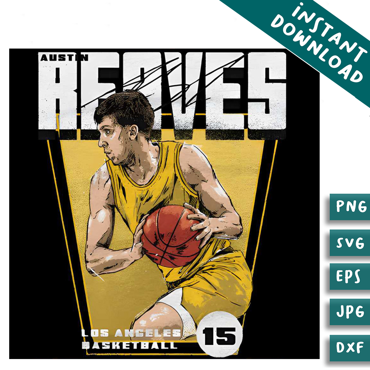 Austin Reaves Los Angeles Lakers Basketball Player svg bundl | Inspire ...