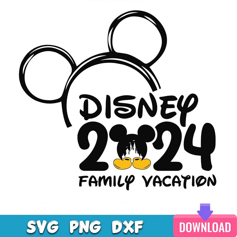 Mickey Mouse Head Disney 2024 Family Vacation SVG | Inspire Uplift