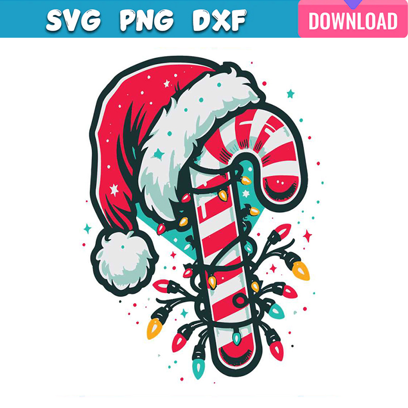 Retro Candy Cane Christmas Lights svg bundle | Inspire Uplift
