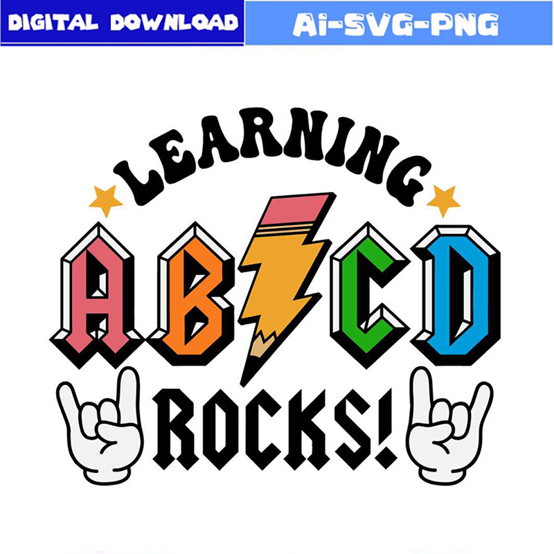 ABCD Learning Rocks svg bundle Back To School svg bundle Fil | Inspire ...