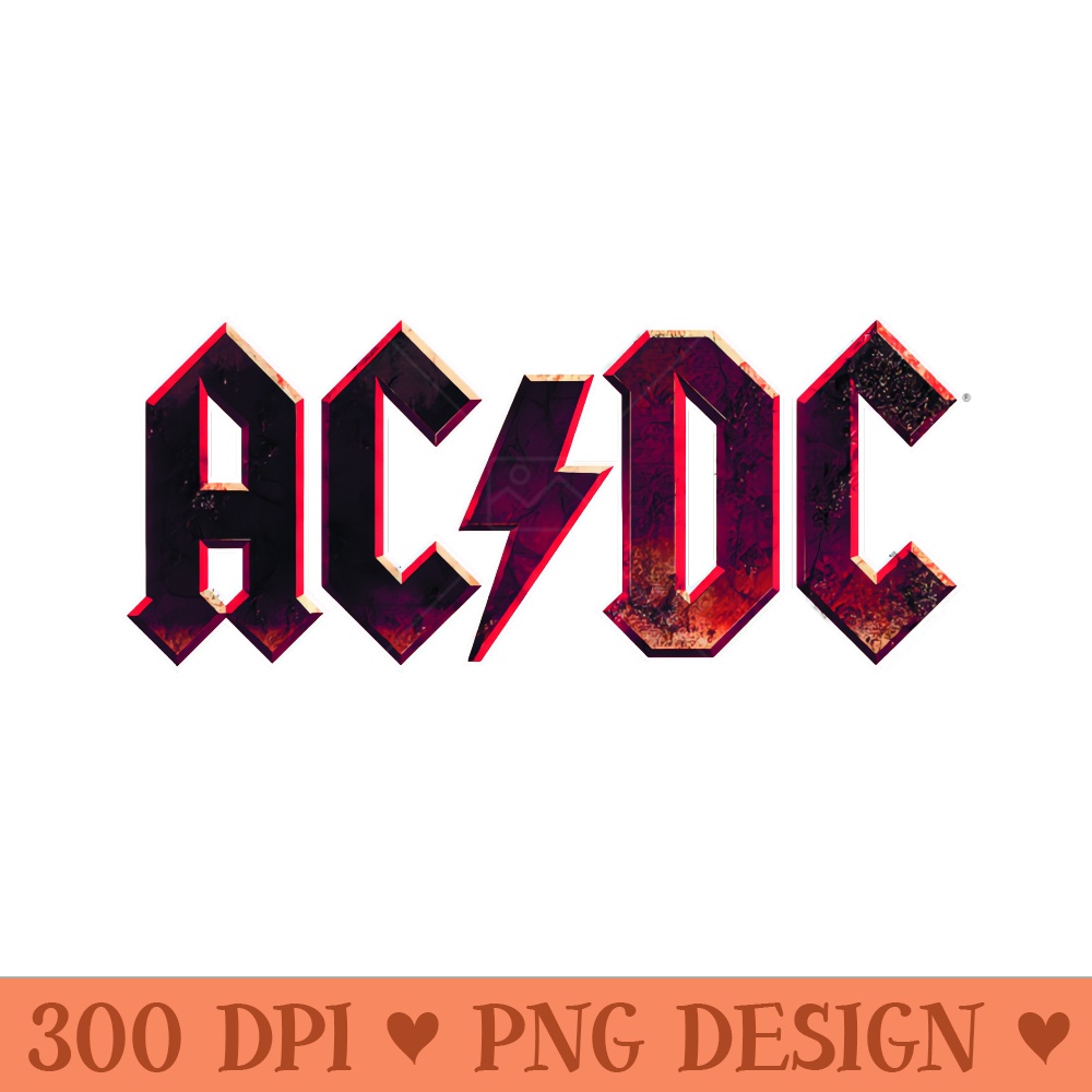 ACDC Rock Music Band Raw Distressed Logo - PNG Sublimation | Inspire Uplift