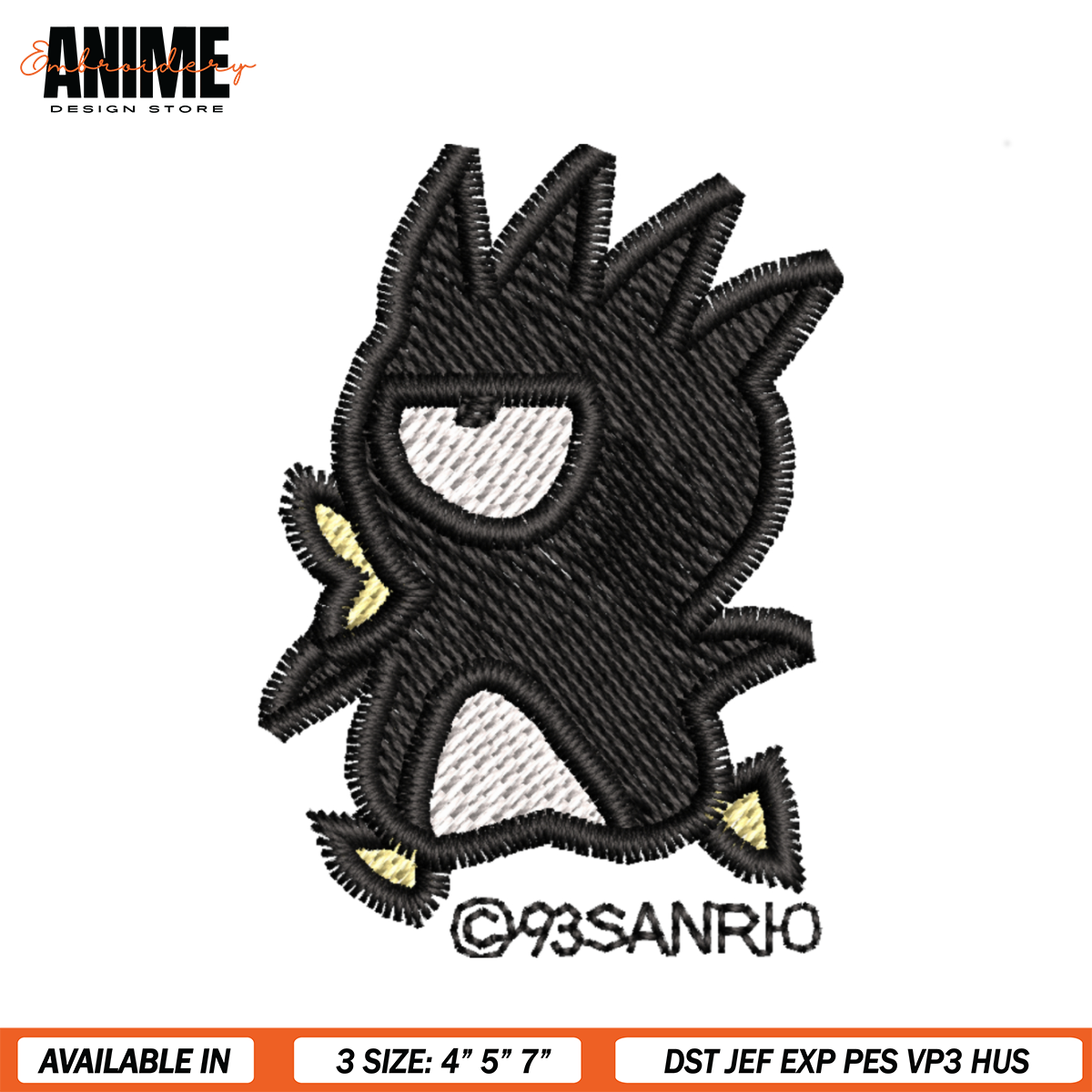 Badtz Maru Penguin Side View Embroidery, Hello Kitty Embroid