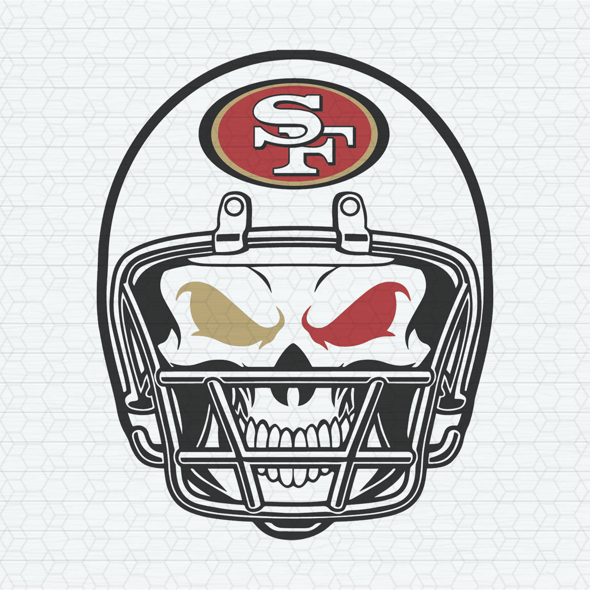 San Francisco 49ers Skull Helmet SVG | Inspire Uplift