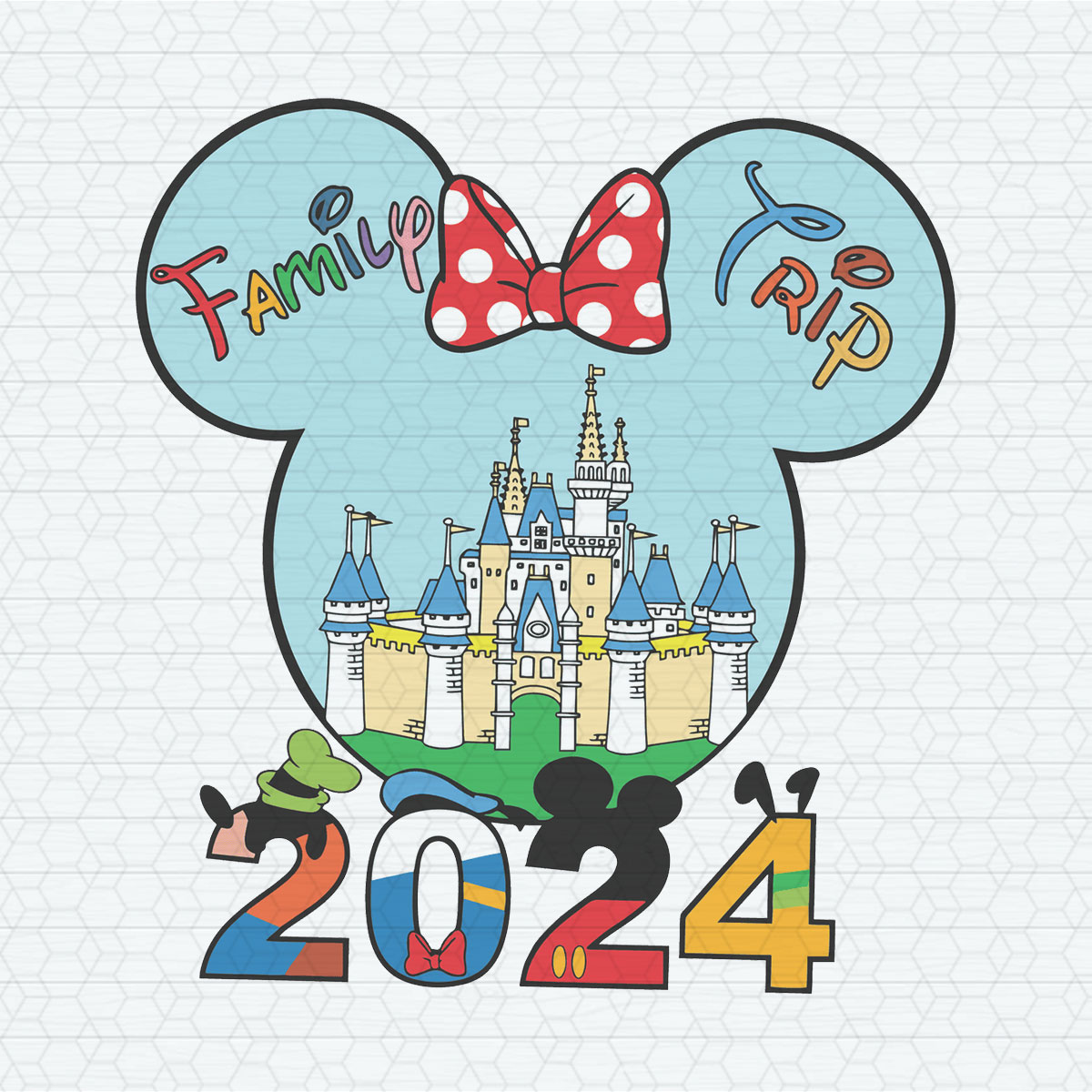Retro Family Trip 2024 Disney Castle SVG | Inspire Uplift