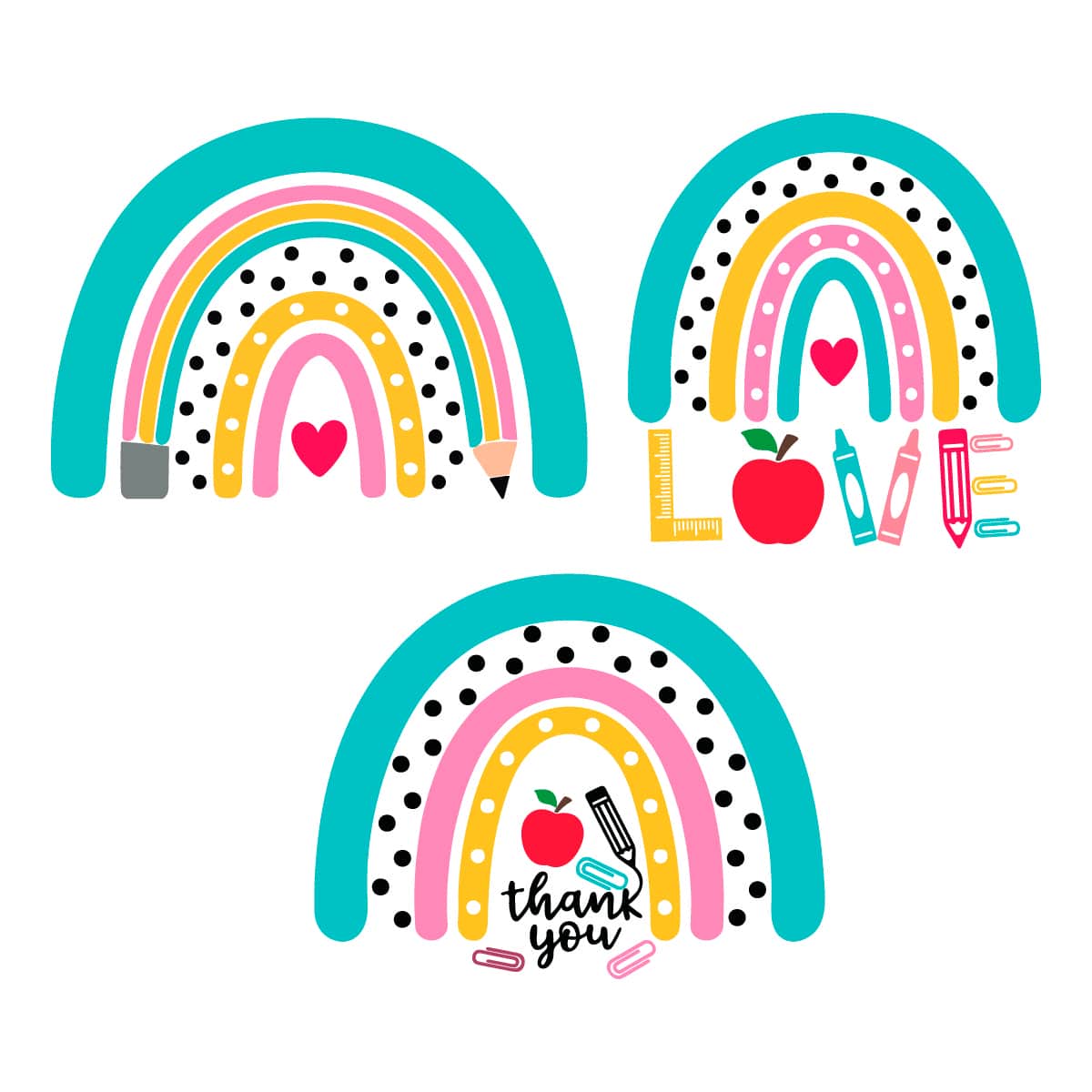 Rainbow SVG Teacher Back To School SVG Teacher Appreciation | Inspire ...