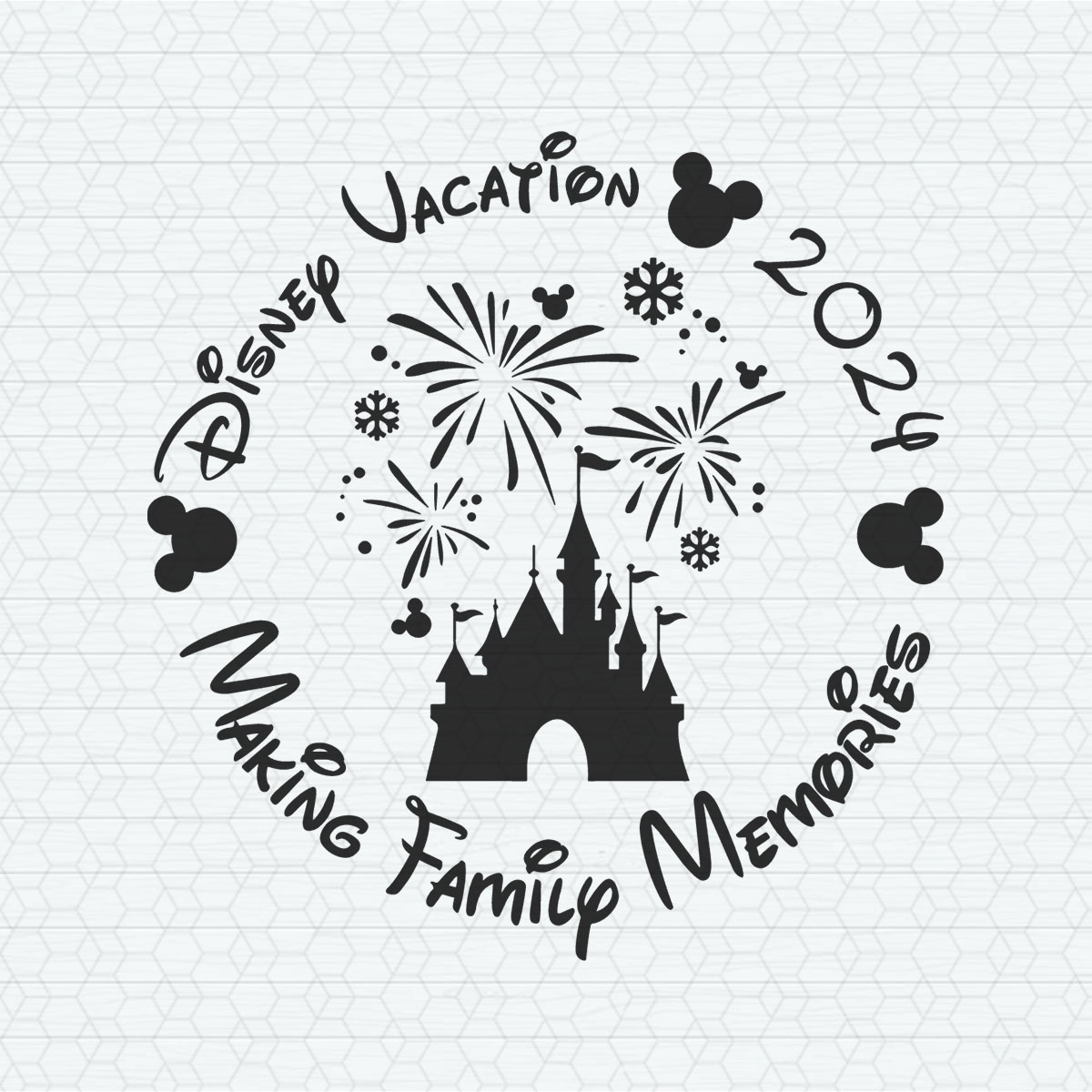Disney Castle Vacation 2024 Silhouette SVG - Inspire Uplift