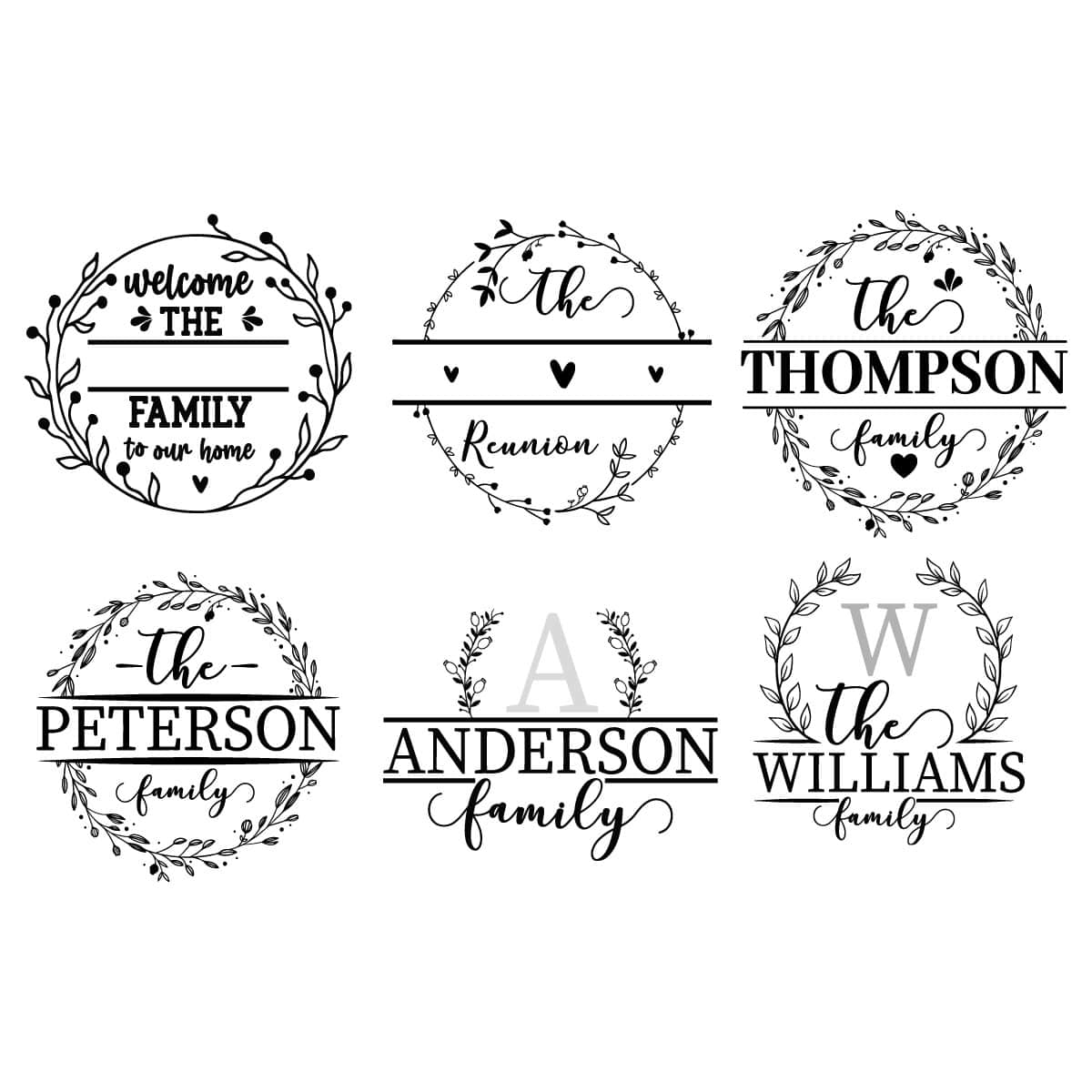 Family Monogram SVG Bundle Family Sign Frame Sublimation Mon | Inspire ...