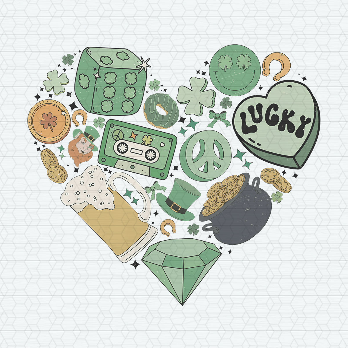 St Patrick's Doodles Lucky Charms SVG | Inspire Uplift