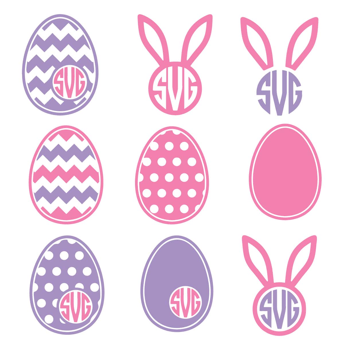 Easter Eggs SVG PNG Bunny Egg SVG Bunny Ears SVG | Inspire Uplift