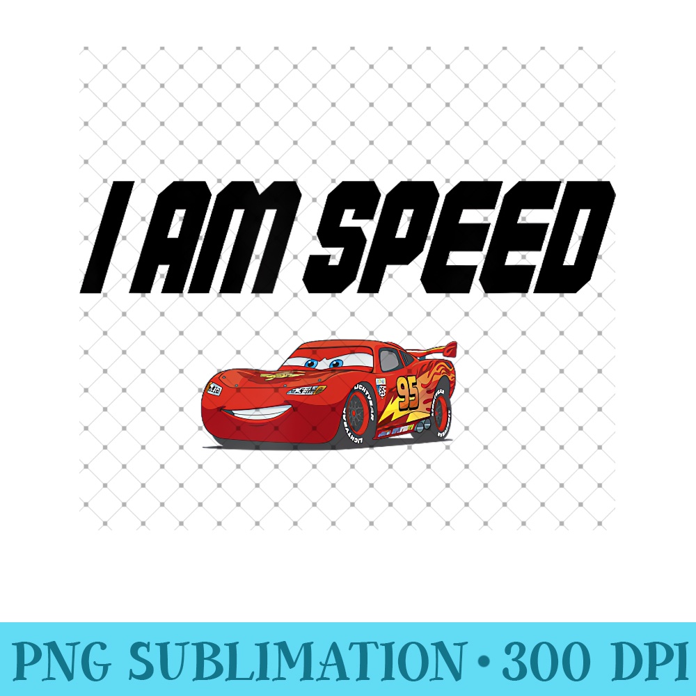 Disney Pixar Cars I Am Speed Lightning McQueen Chest Logo