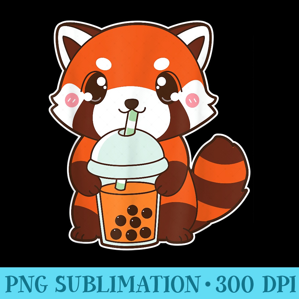 Kawaii Cute Boba Red Panda Thai Iced Bubble Pearl Milk Tea - | Inspire ...