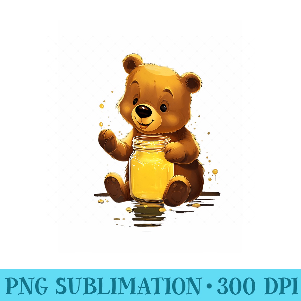 Bear Honey Jar Grizzly Kawaii - Free Transparent PNG Downloa | Inspire ...