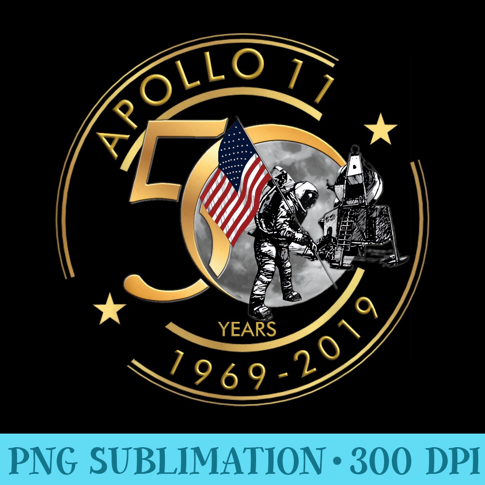 Apollo 11 50th Anniversary Moon Landing 1969 - Trendy PNG De | Inspire ...