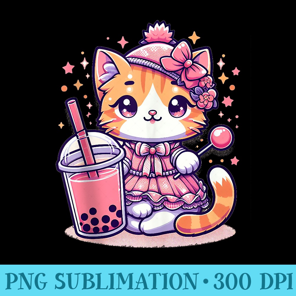 Cat Boba Tea Bubble Tea Kawaii Anime Japanese Neko Girl n - | Inspire ...