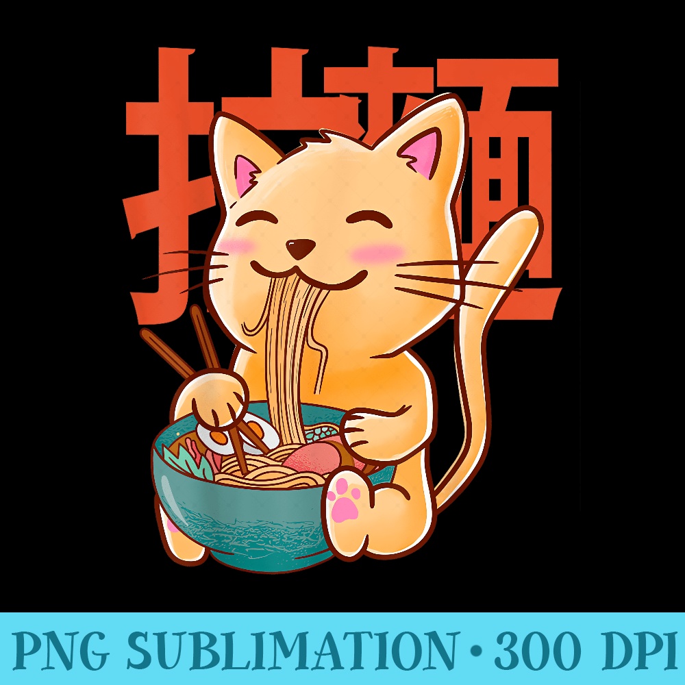 Kawaii Cat Ramen Anime Neko Japanese Food Noodles Soup - PNG | Inspire ...