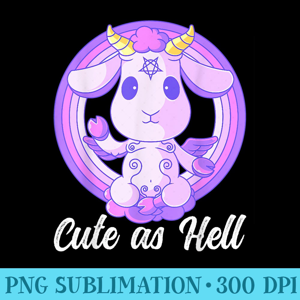 Cute As Hell Kawaii Baphomet Satan Goth Lucifer Satanic Goat | Inspire ...