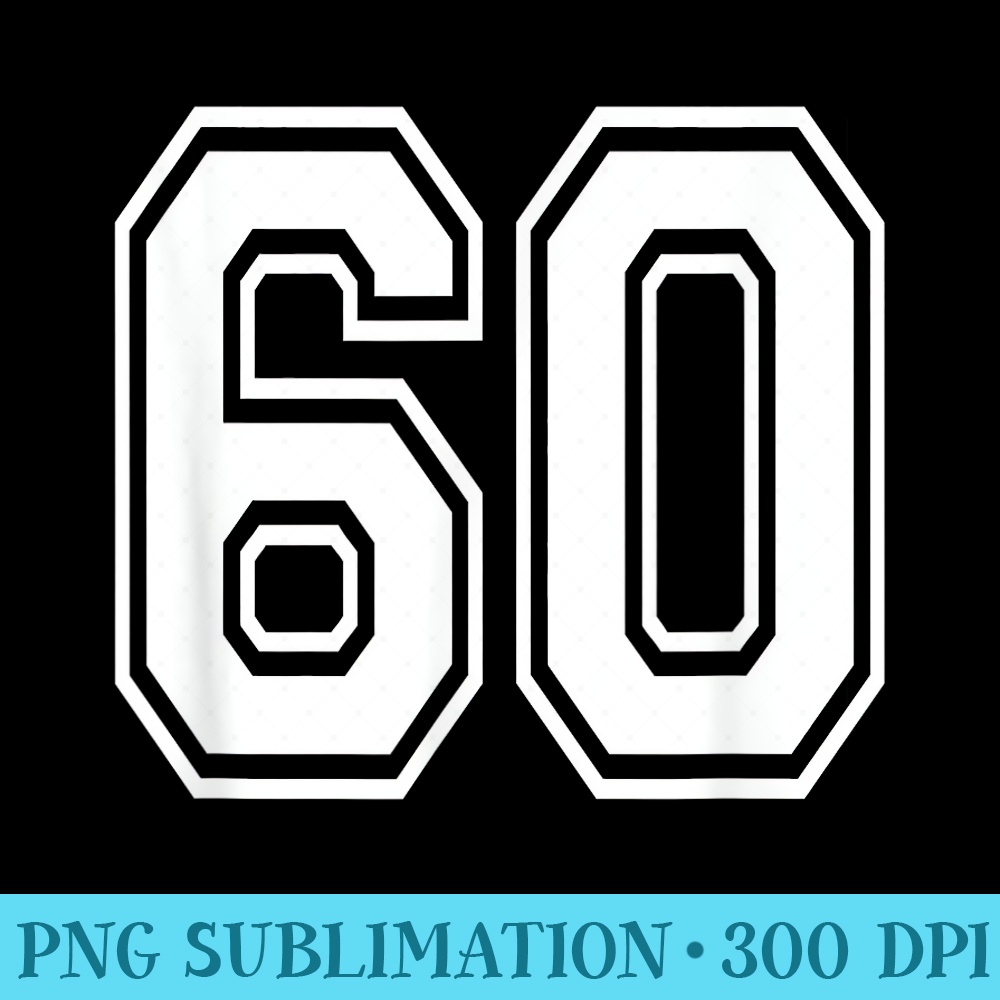 Number 60 Numbered Uniform Sports Jersey Team 60th Birthday | Inspire ...