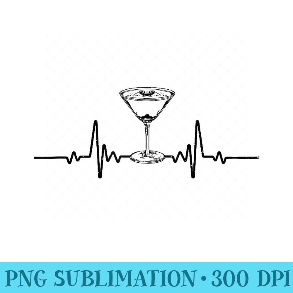 Espresso Martini ECG Heartbeat Vodka Caffeine Cup Pulse Line Inspire