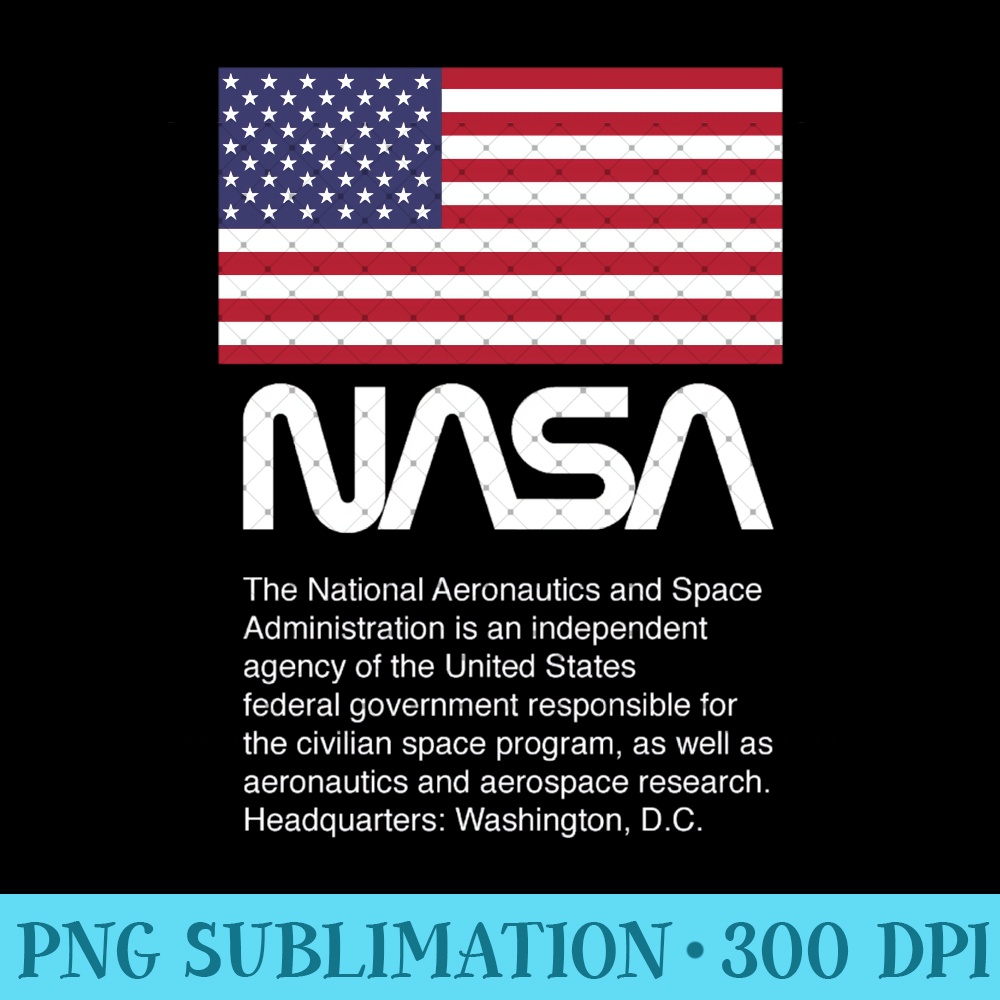 US Flag NASA Text - Mug Sublimation PNG - Easy-To-Print And | Inspire ...