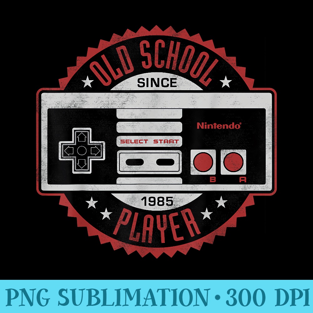 Nintendo NES Controller Old School Player Graphic T- - Trans | Inspire ...