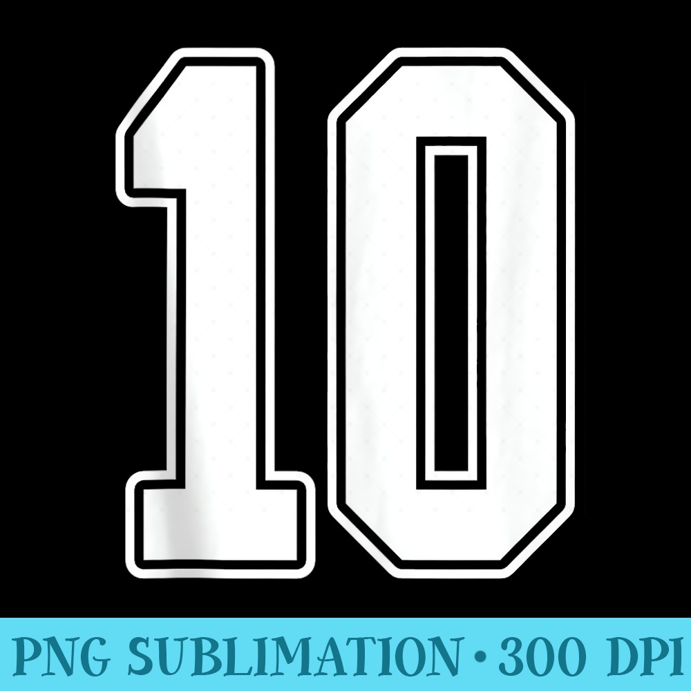 10 White Uniform Number 10 Varsity Sports Fan Team Jersey - | Inspire ...