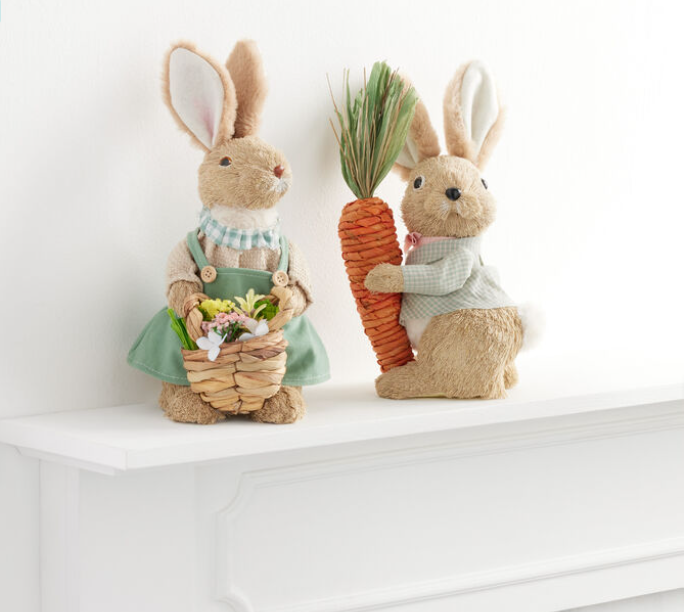 Natural Fiber Garden Rabbit Decor Collection | Inspire Uplift