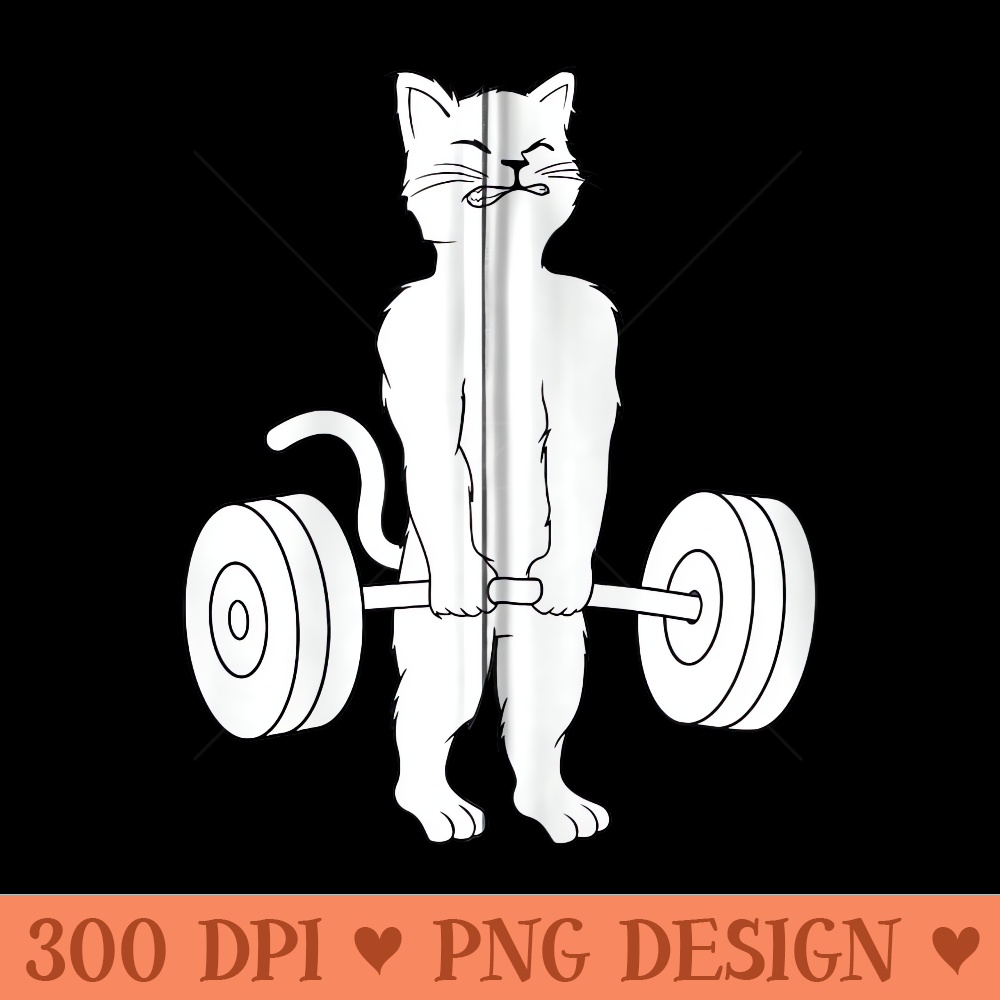 Deadlifting White Cat T-shirt (AU) main image 0