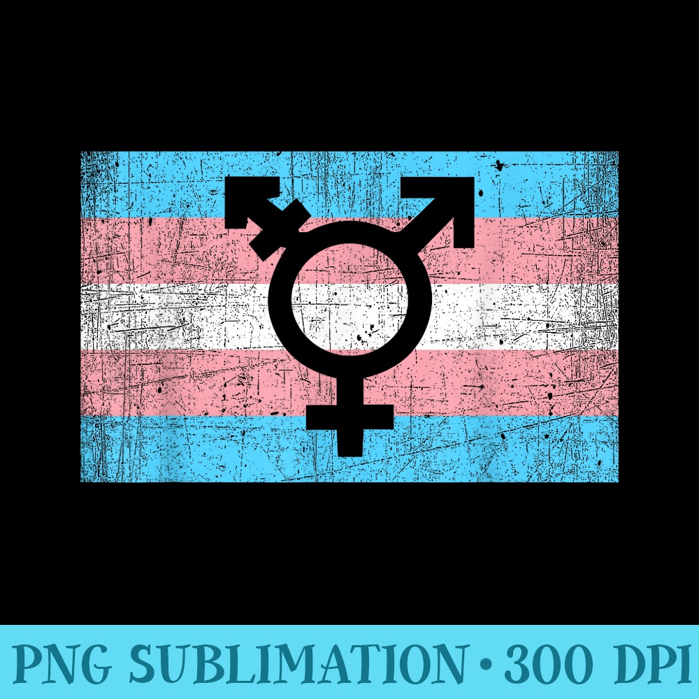 Transgender Pride Flag with Trans Man Woman Symbol - PNG Des | Inspire ...